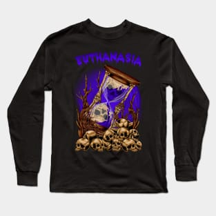 Blue Skull Hourglass Long Sleeve T-Shirt